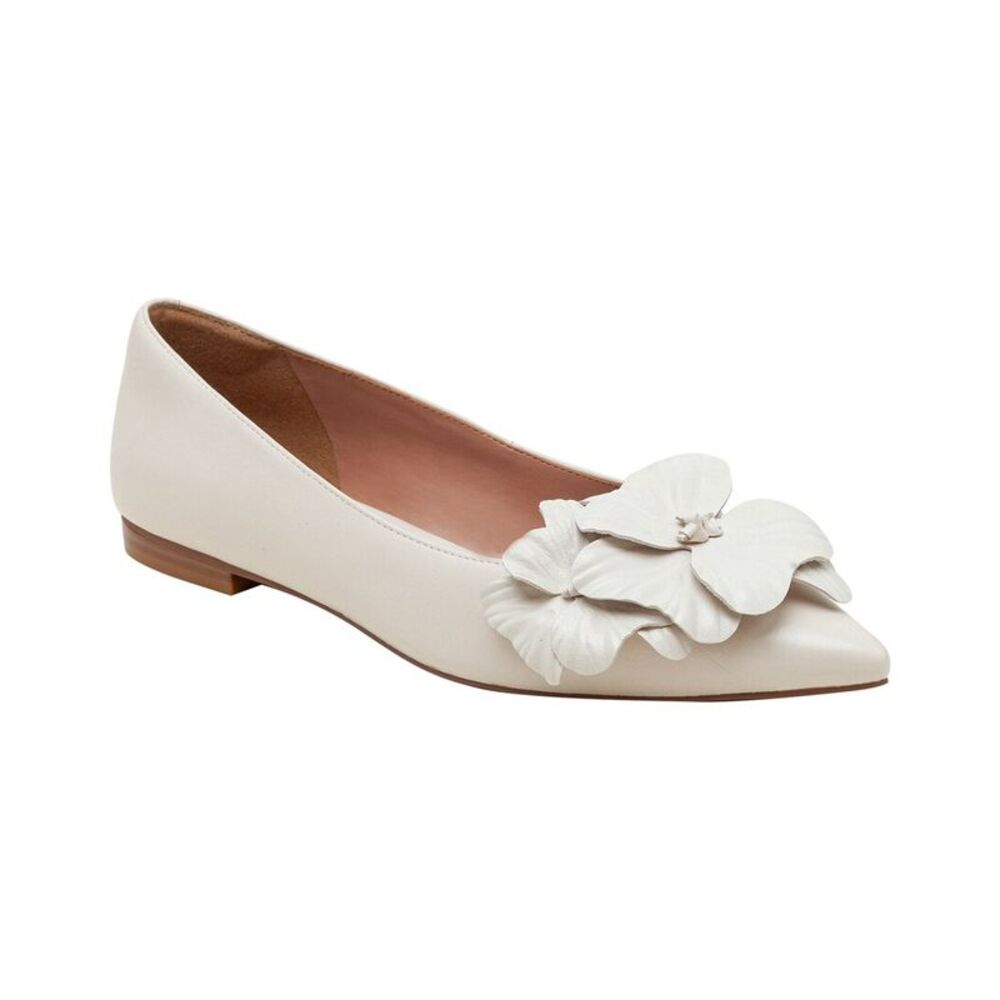 Linea Paolo Nerine Leather Flat, White